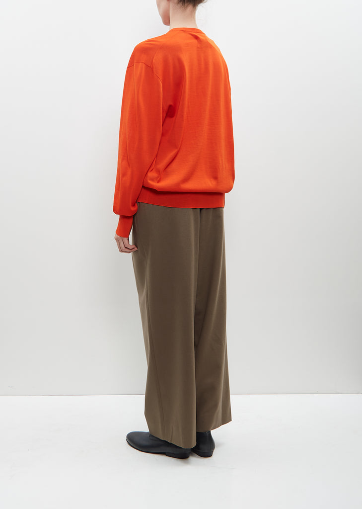 Wool Silk Knit Crewneck LS — Orange