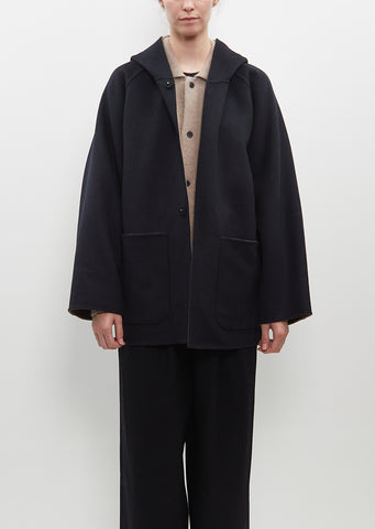 Reversible Hooded Half Coat