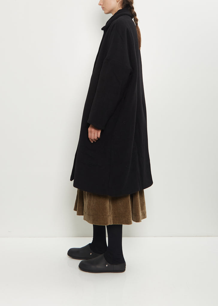 Big Blobby Cashmere Coat — Black