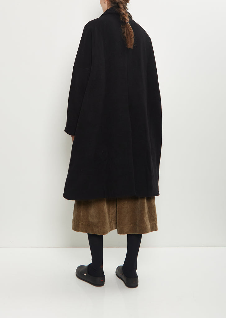 Big Blobby Cashmere Coat — Black