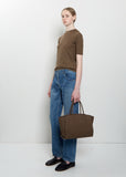 Marlo 14 Grained Leather Bag — Dark Olive