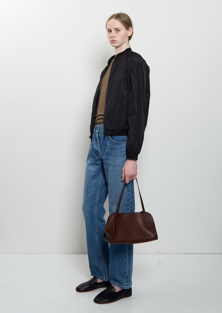 Peggy Saddle Leather Clutch — Burgundy