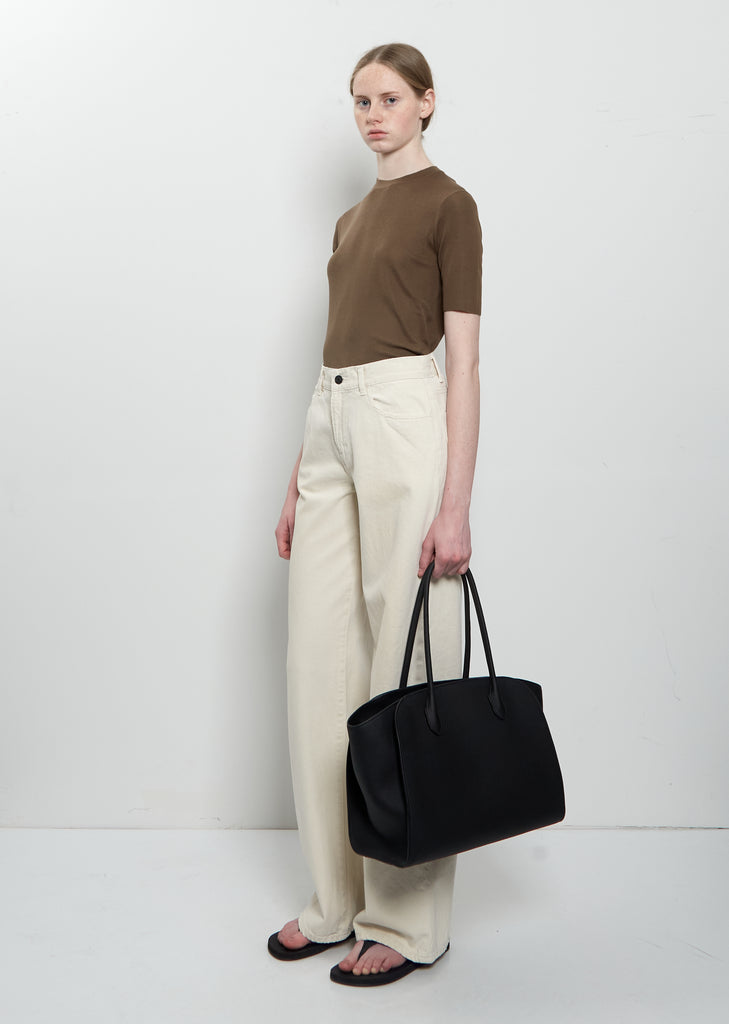 Marlo 14 Grained Leather Bag — Black
