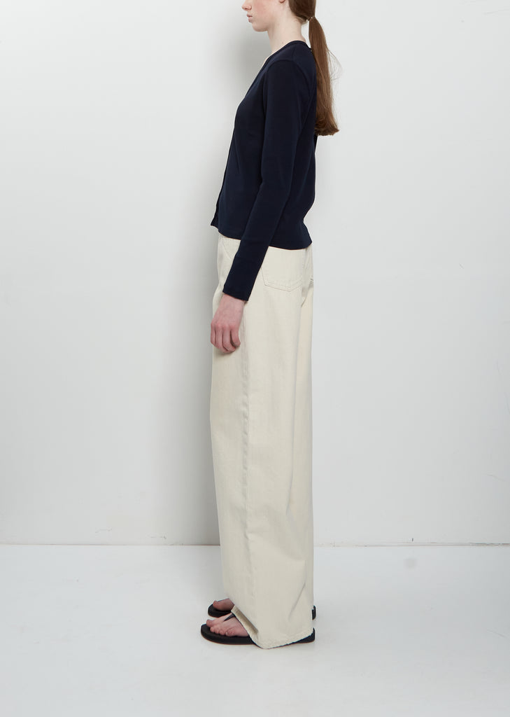 Cresp Cotton Jersey Cardigan — Dark Navy
