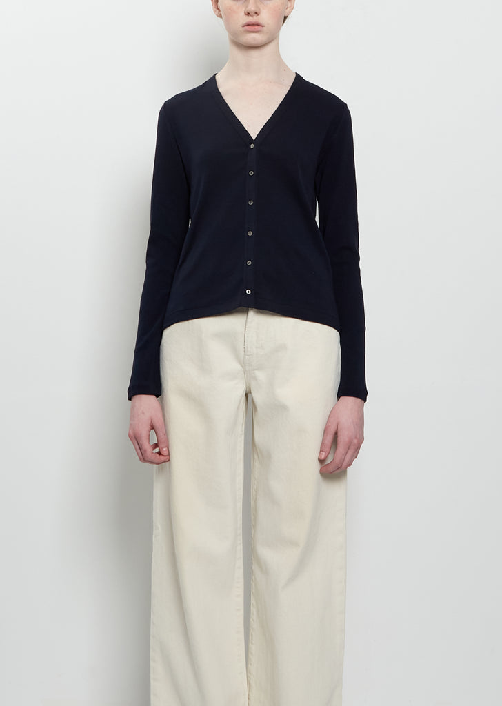 Cresp Cotton Jersey Top — Dark Navy