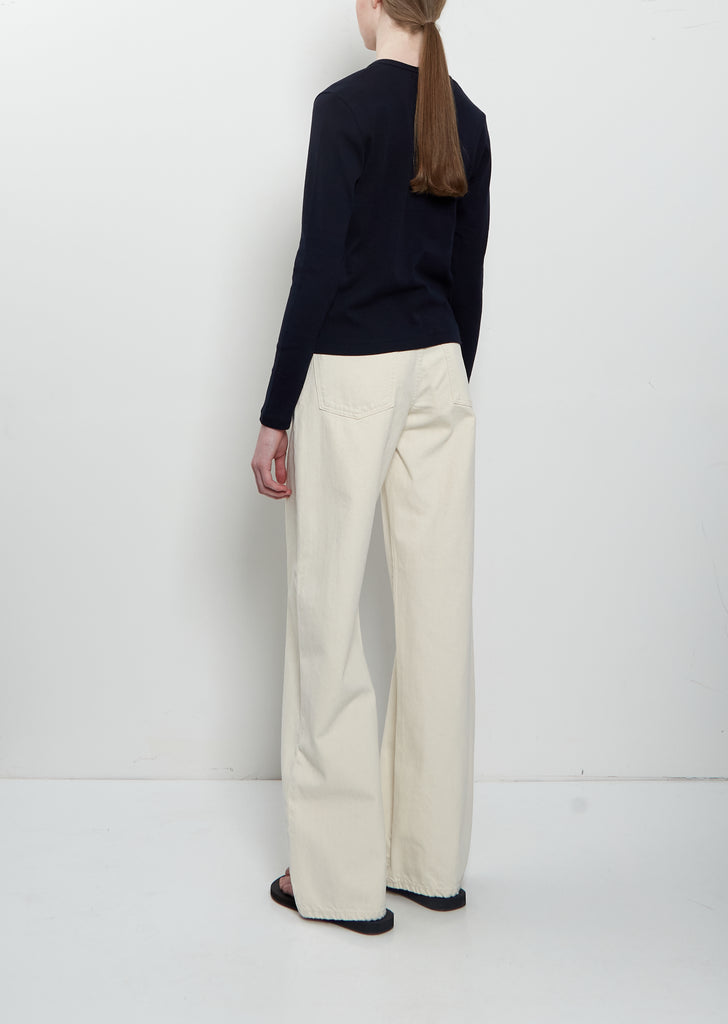 Cresp Cotton Jersey Cardigan — Dark Navy