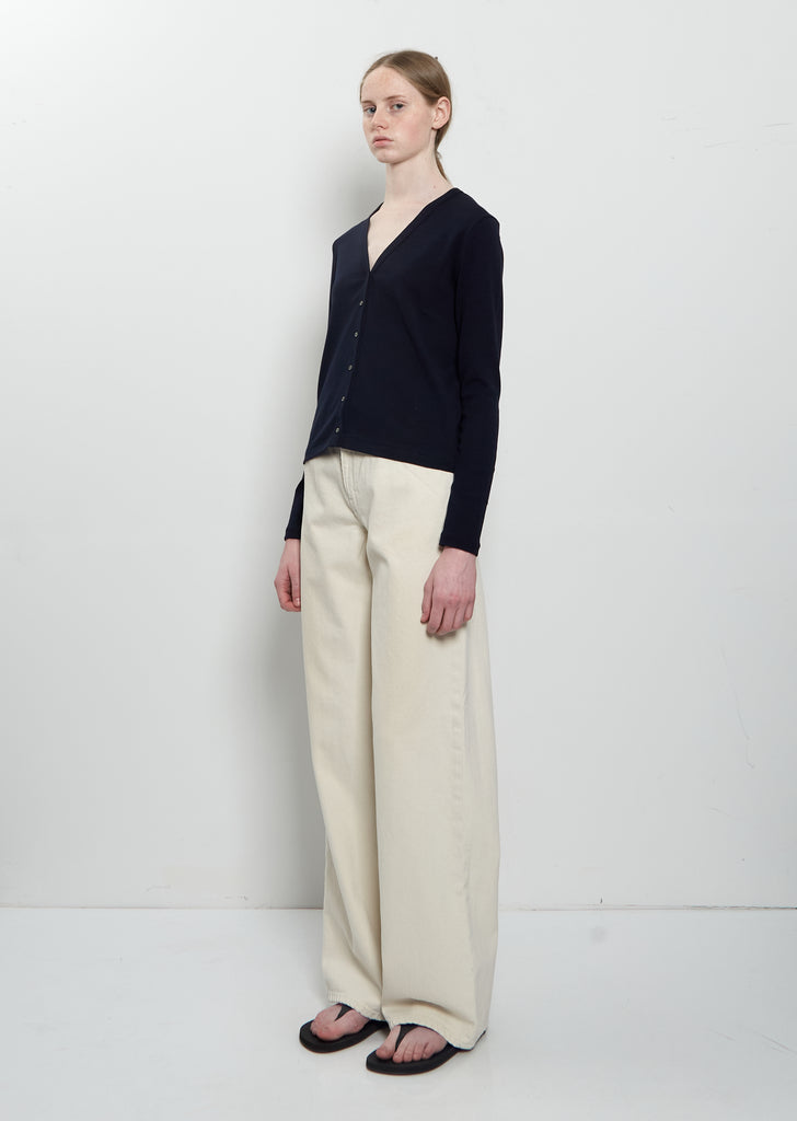 Cresp Cotton Jersey Cardigan — Dark Navy