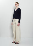 Cresp Cotton Jersey Cardigan — Dark Navy