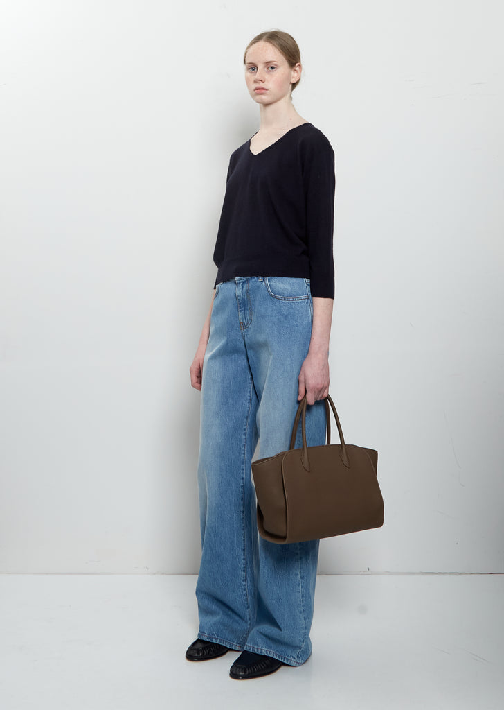 Marlo 12 Grained Leather Bag — Dark Olive