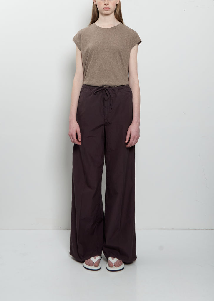 Garment-Dyed Finx Drawstring Pants — Brown