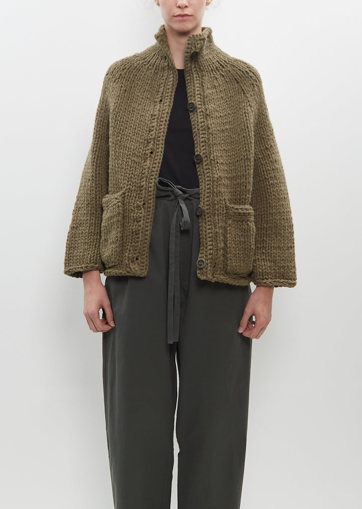 Wool Cardigan — Khaki