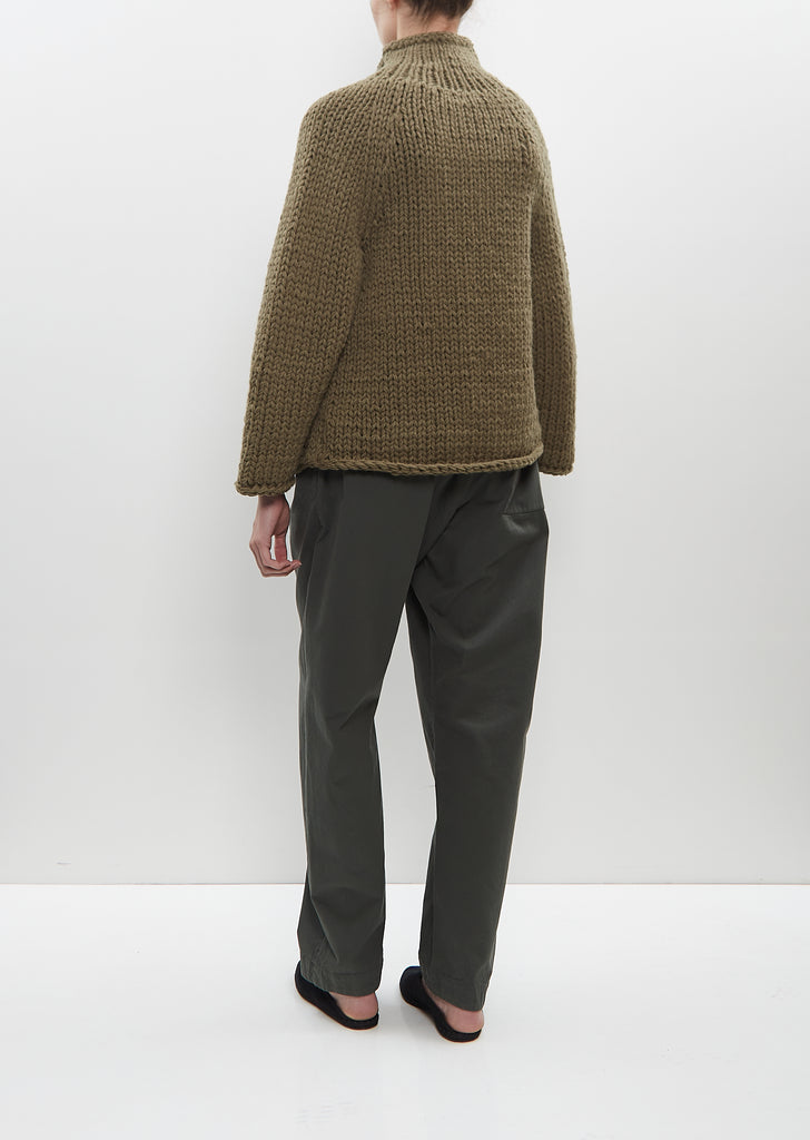 Wool Cardigan — Khaki