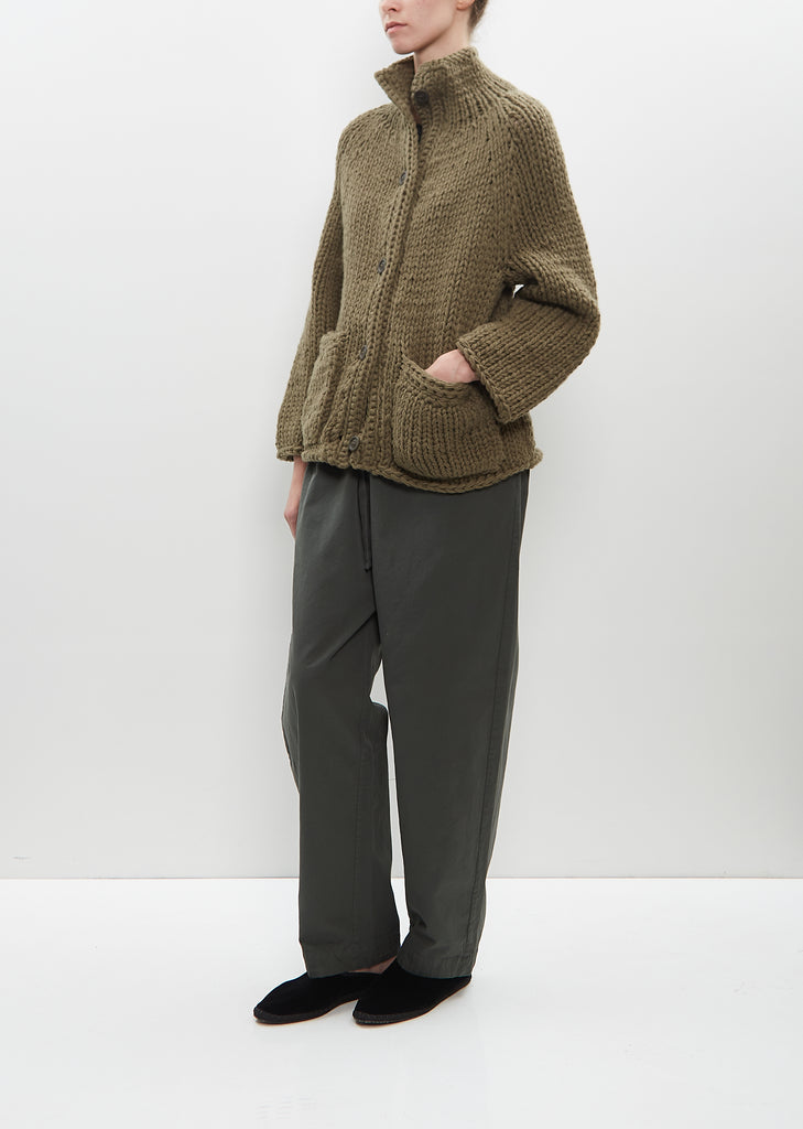 Wool Cardigan — Khaki