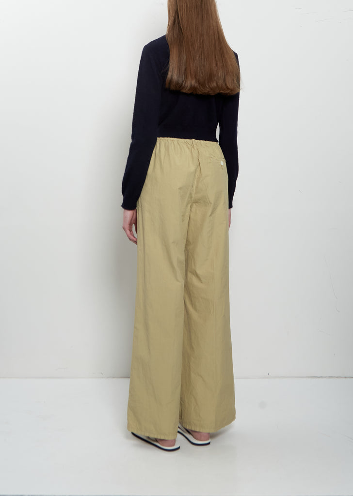 Garment-Dyed Finx Drawstring Pants — Khaki Beige