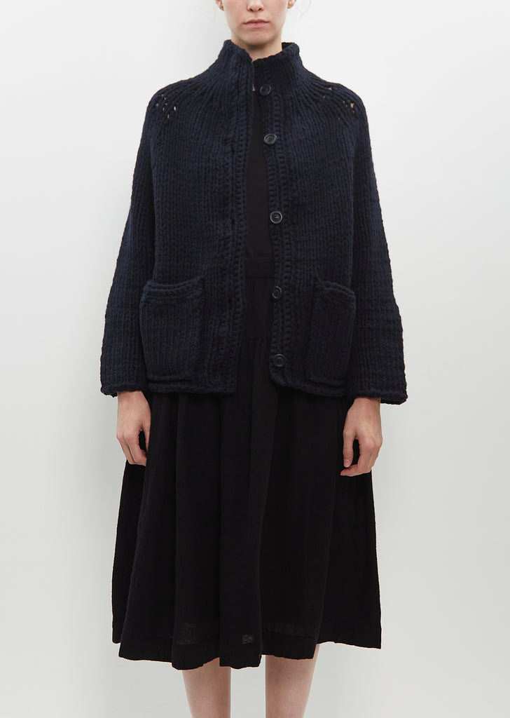 Wool Cardigan — Navy