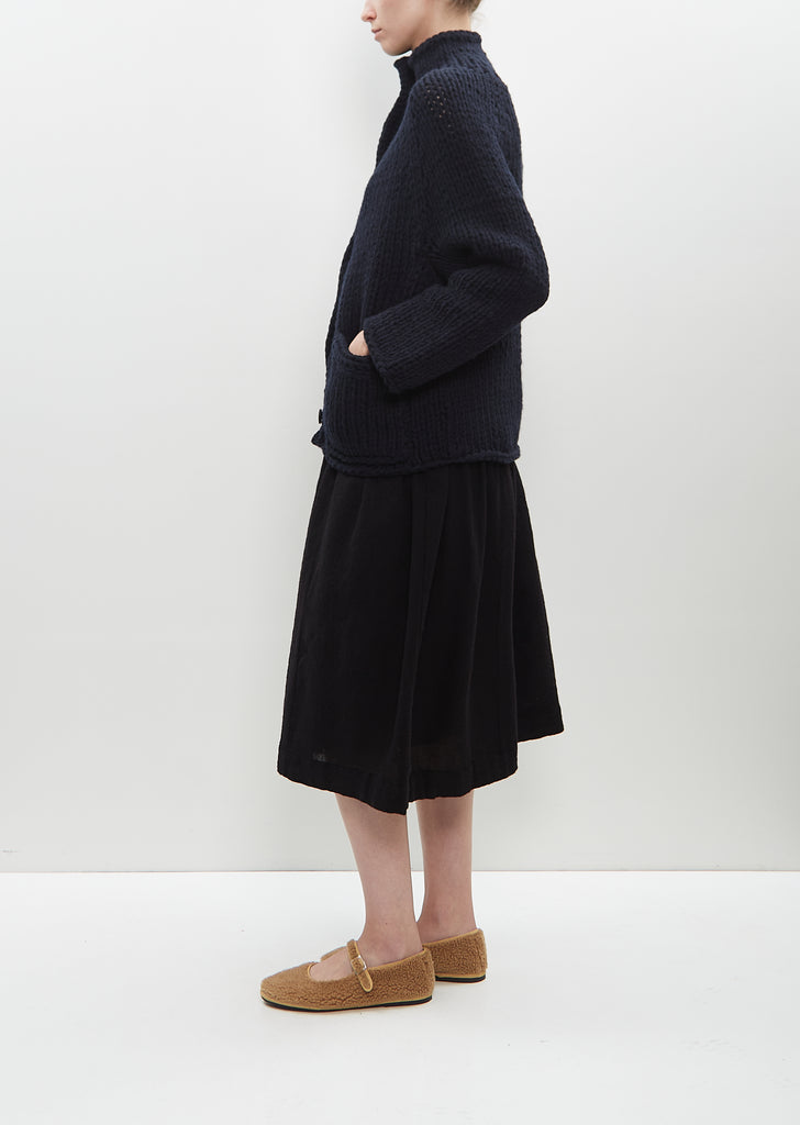 Wool Cardigan — Navy