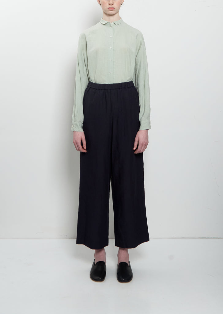 Easy Wide Linen Pant — Dark Navy