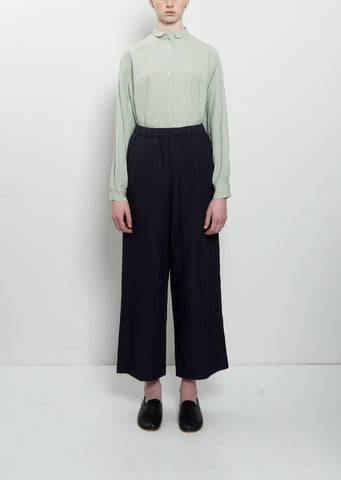 Easy Wide Linen Pant — Dark Navy