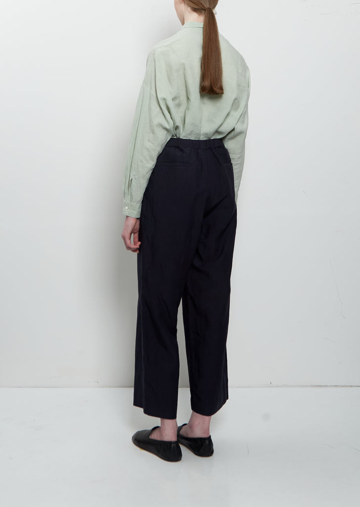 Easy Wide Linen Pant — Dark Navy