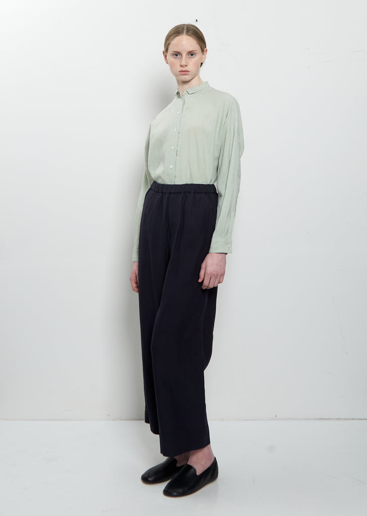 Easy Wide Linen Pant — Dark Navy