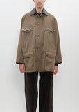 Wool Cavarly Twill Laminate Blouson