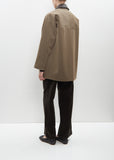 Wool Cavarly Twill Laminate Blouson