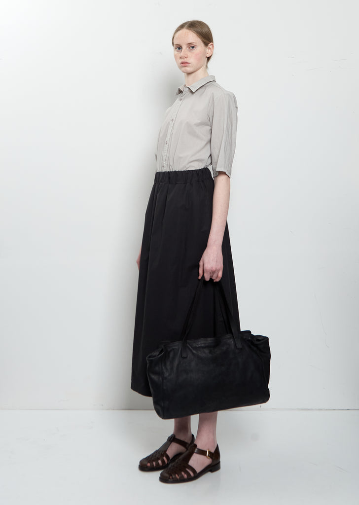 Handle Leather Bag — Black