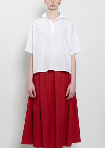 Flora Sushi Poplin Top — White