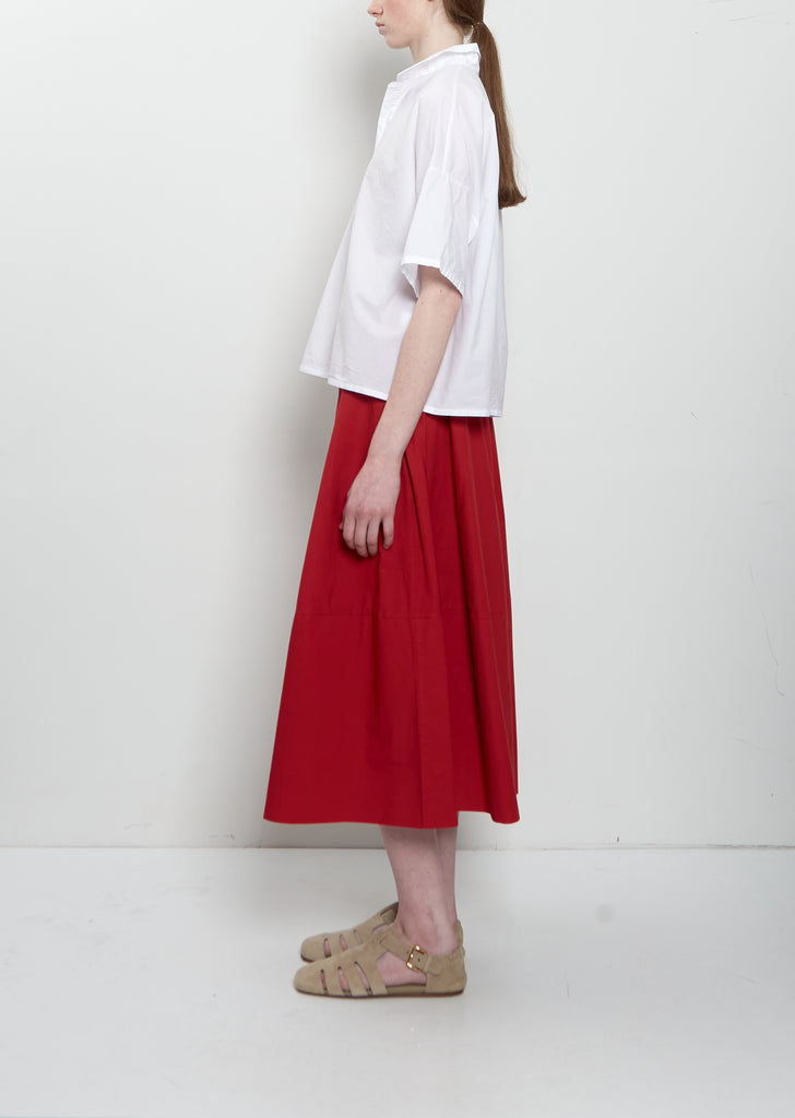 Flora Sushi Poplin Top — White