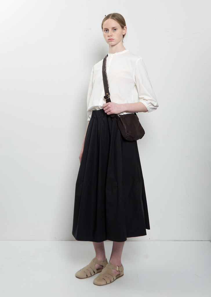 Leather Crossbody Bag, Small — Dark Brown
