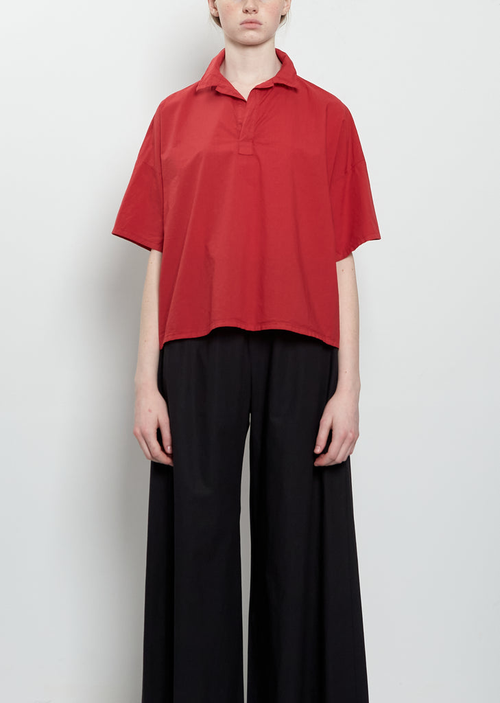 Flora Sushi Poplin Top — Magenta