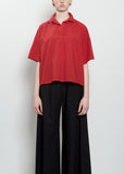 Flora Sushi Poplin Top — Magenta