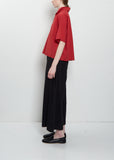 Flora Sushi Poplin Top — Magenta