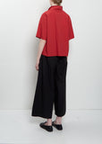 Flora Sushi Poplin Top — Magenta