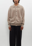 Fine Alpaca Collared Cardigan — Beige