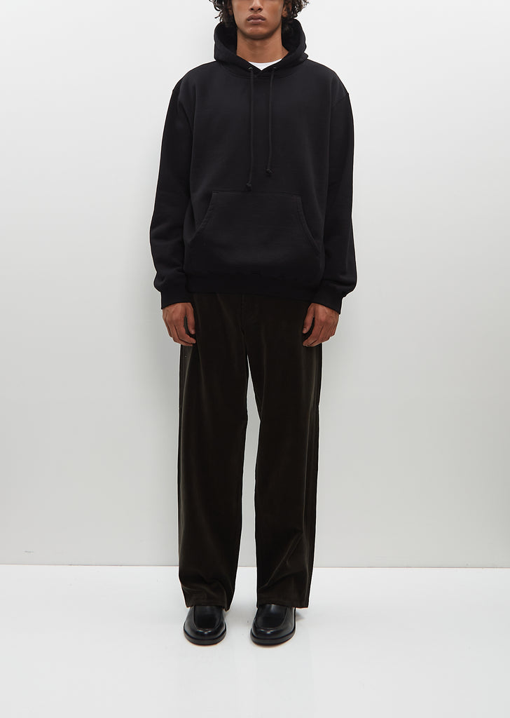 Smooth Soft Sweat Pullover Parka — Black