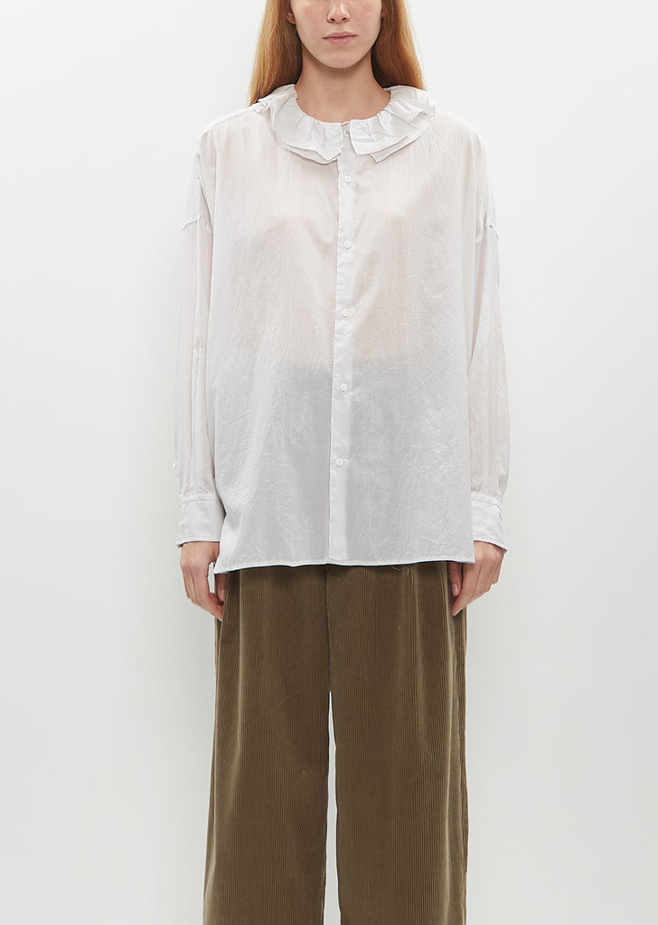 Ruffle Collar Baggy Shirt