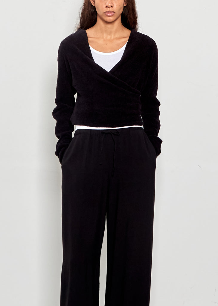 Shaggy Cache-Couer Cotton Knit Cardigan