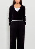 Shaggy Cache-Couer Cotton Knit Cardigan