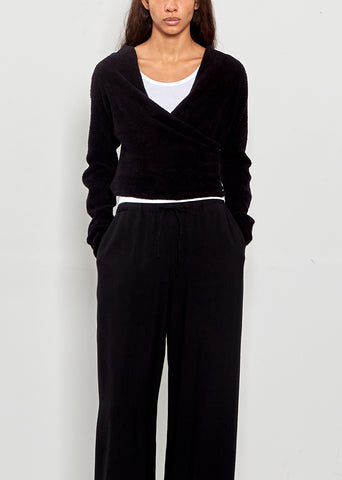 Shaggy Cache-Couer Cotton Knit Cardigan