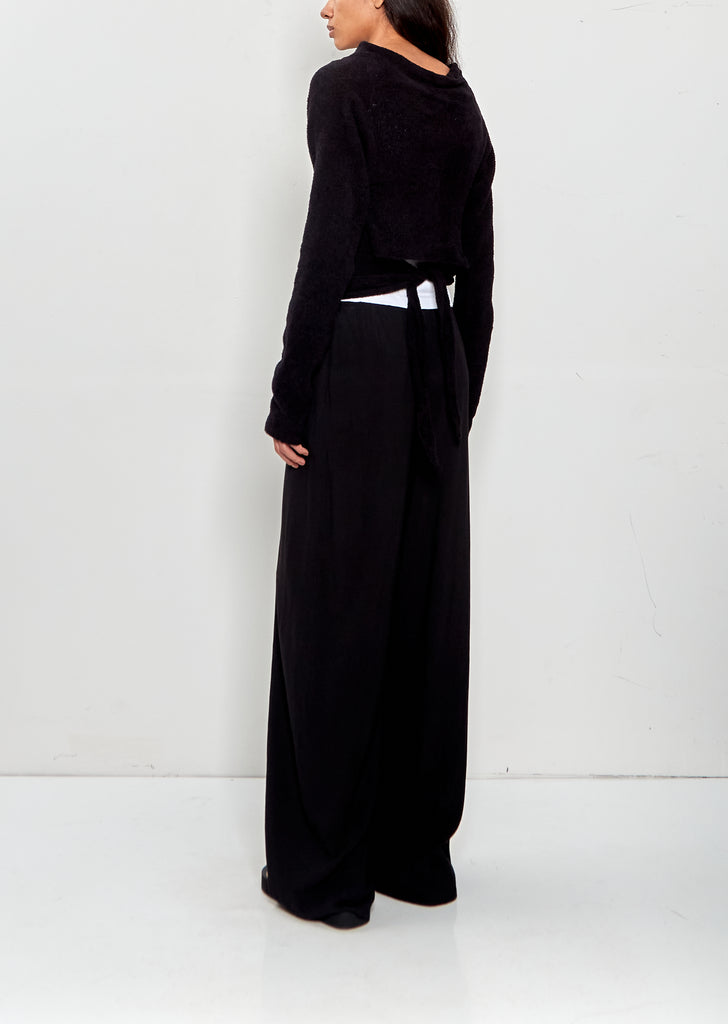 Shaggy Cache-Couer Cotton Knit Cardigan