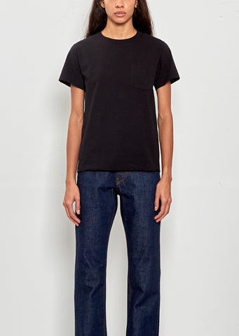 Pocket Cotton T-Shirt —Black