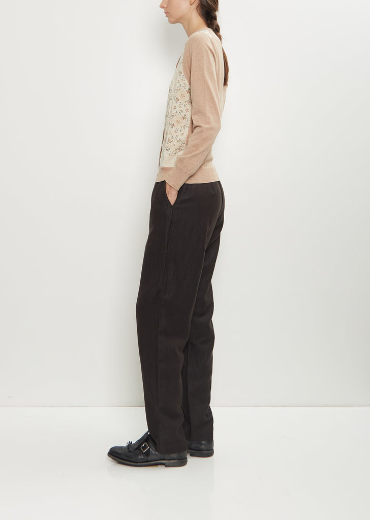 Sock Cotton Wool Knit Cardigan — Ivory