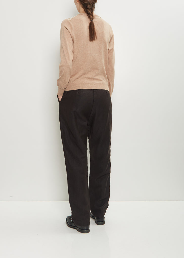 Sock Cotton Wool Knit Cardigan — Ivory