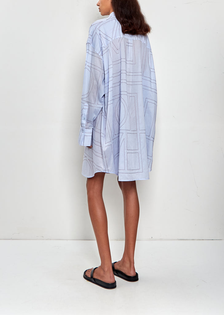 Long Summer Shirt Dress — Sky