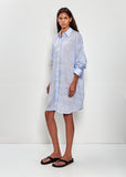 Long Summer Shirt Dress — Sky