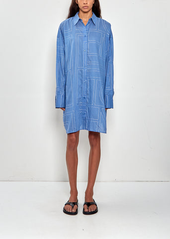 cobalt blue summer dress Totême Long Summer Shirt Dress Cobalt Size: 34