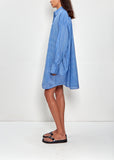 Long Summer Shirt Dress — Cobalt