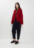 Short Hand-Knitted Wool Cashmere Cardigan
