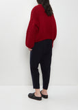 Short Hand-Knitted Wool Cashmere Cardigan
